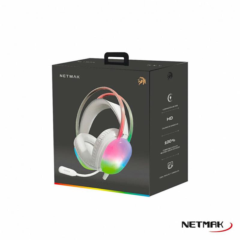 NETMAK AURICULAR GAMER RGB + MICROFONO NM-N25