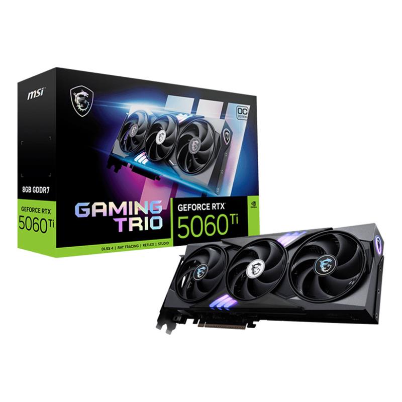 PLACA MSI RTX 5060TI GAMING X TRIO OC 16GB DDR7 BLACK