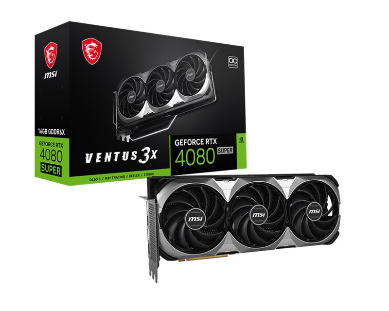 PLACA MSI RTX 4080 SUPER VENTUS 3X 16GB OC DDR6 BLACK