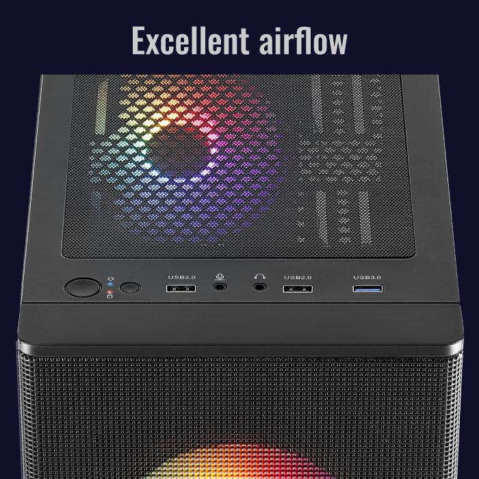 GABINETE AEROCOOL DESIGNER-G-BK-V1 FRGB (ATX/MICRO ATX/MINI ITX) (4FAN/VIDRIO/GPU 345MM)