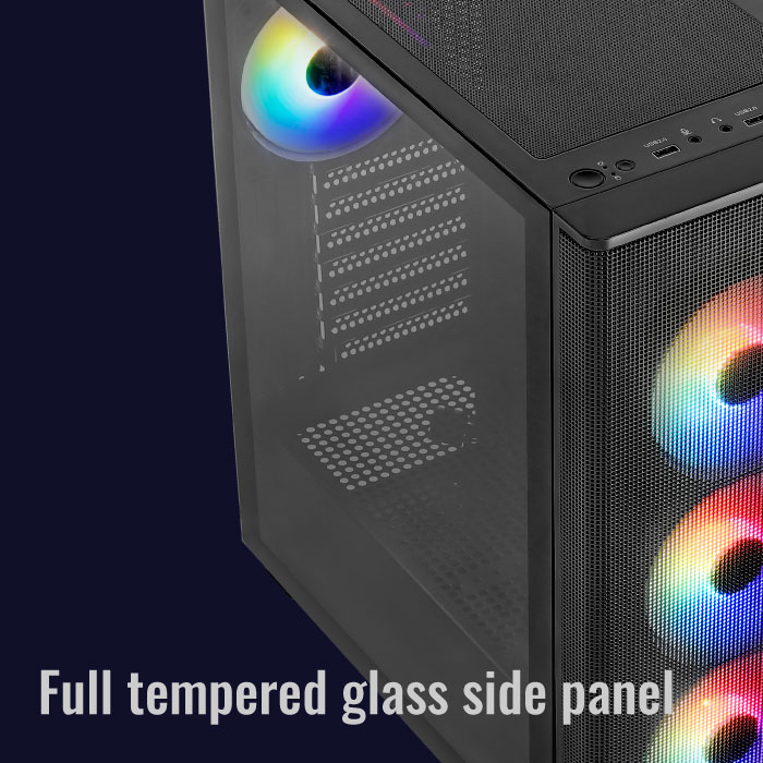 GABINETE AEROCOOL DESIGNER-G-BK-V1 FRGB (ATX/MICRO ATX/MINI ITX) (4FAN/VIDRIO/GPU 345MM)