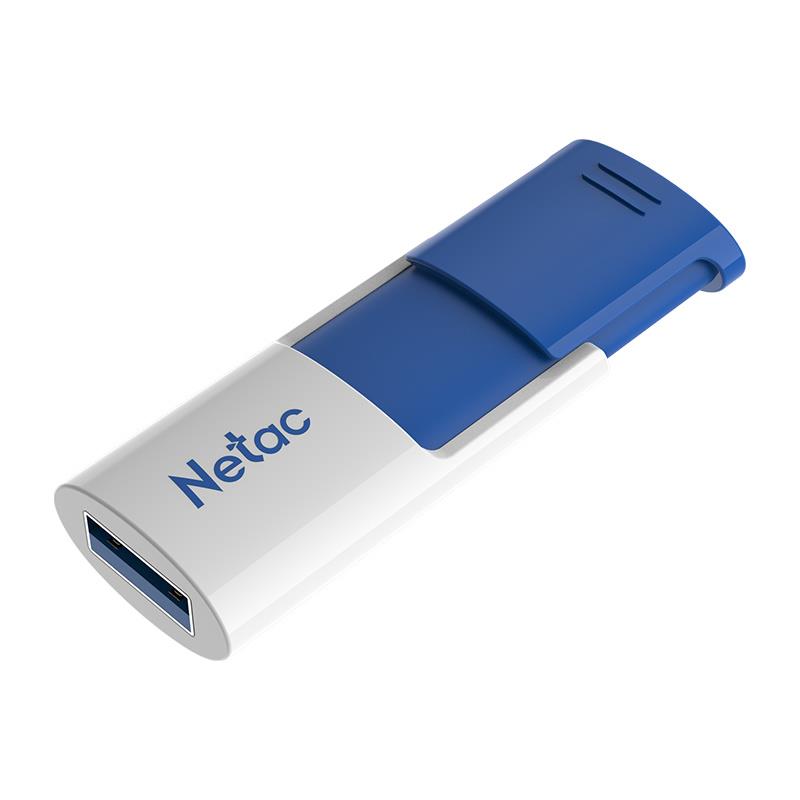 PEN DRIVE 128 GB NETAC U182 3.0 WHITE/BLUE RETRACTIL
