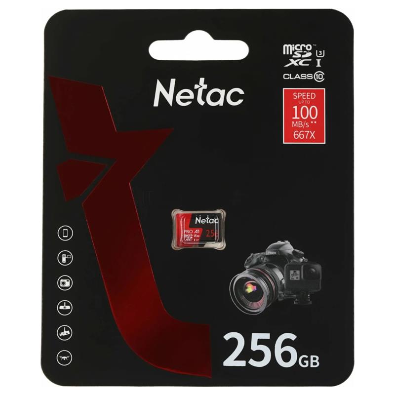 MEMORIA MICROSD 256GB CLASE V30 NETAC P500 EXTREME PRO