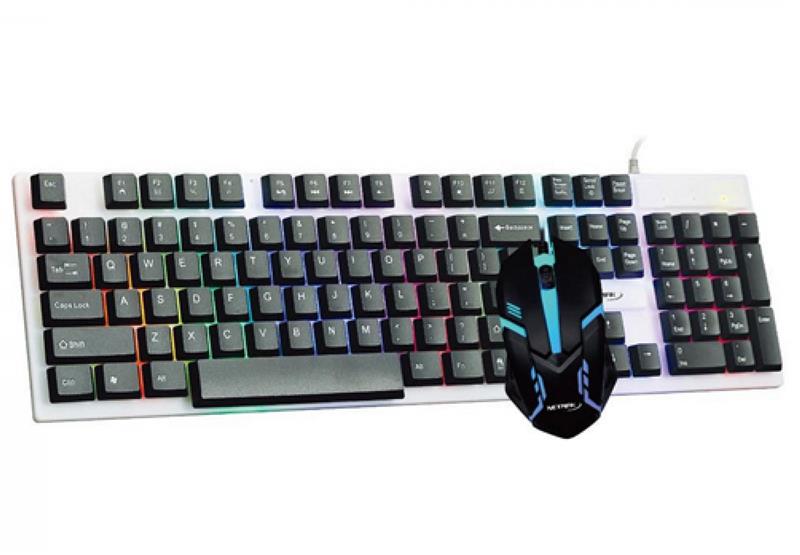 NETMAK COMBO TECLADO+MOUSE GAMER RETROILUMINADO BLANCO / NM-NEMESIS-W