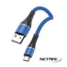 NETMAK CABLE USB A MICRO USB 2A 1,2M STRONG SERIES AZUL NM-117B