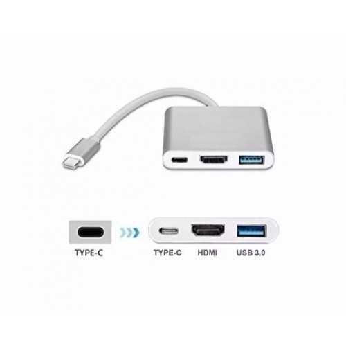 NETMAK ADAPTADOR TIPO C (M) / (HDMI+USB 3.0+USB TIPO C)