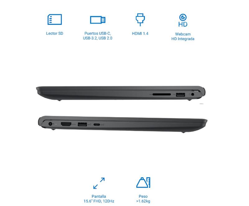 DELL 15 DC15255 RYZEN 5 7530U/8GB/512GB SSD/15.6" FHD W11 CARBON BLACK